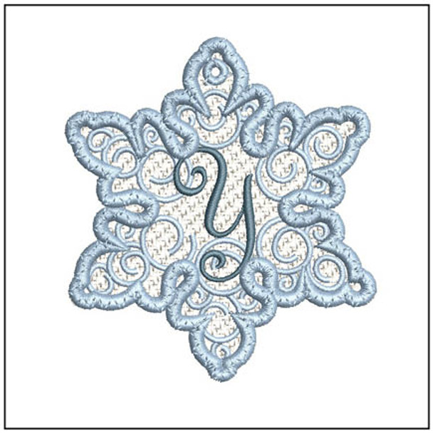 Snowflake Free Standing Lace ABCs -  Y - Fits a 4x4" Hoop, Machine Embroidery Pattern,