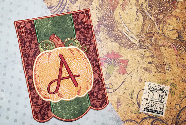 Pumpkin Bunting Alphabet Font - A - Embroidery Designs