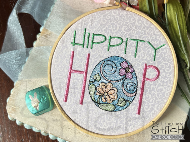 Hippity Hop- Fits a 4x4" & 5x7"  Hoop, Machine Embroidery