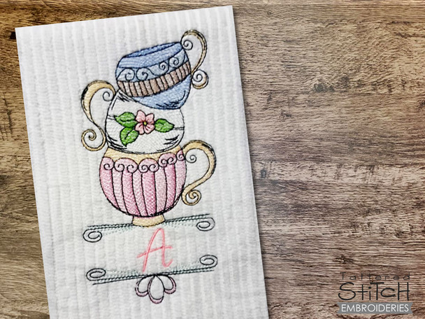 Teacups ABCs -Bundle - Embroidery Designs & Patterns