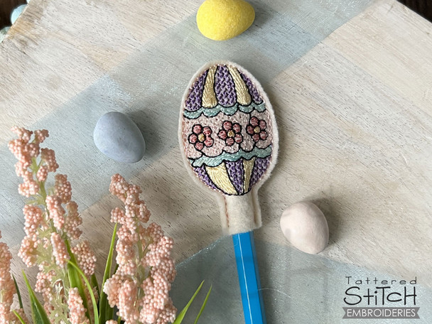 Easter Egg Pencil Topper  - Embroidery Designs