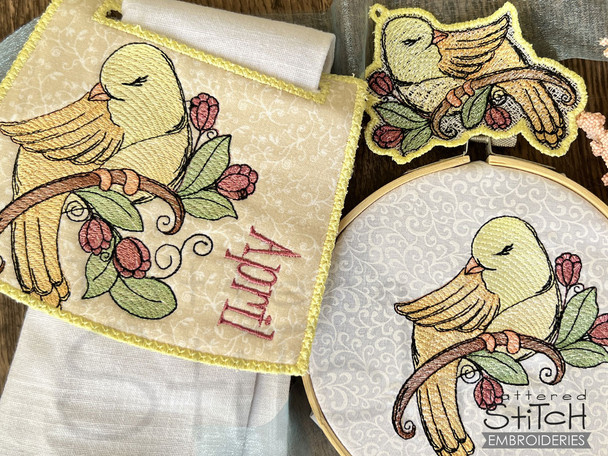 Bird of the Month - April Canary - Bundle - Embroidery Designs