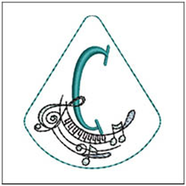 Musical Pic ABCs Charm- C - Fits a 4x4" Hoop, Machine Embroidery Pattern,