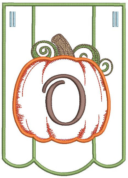 Pumpkin Bunting Alphabet Font - O - Embroidery Designs