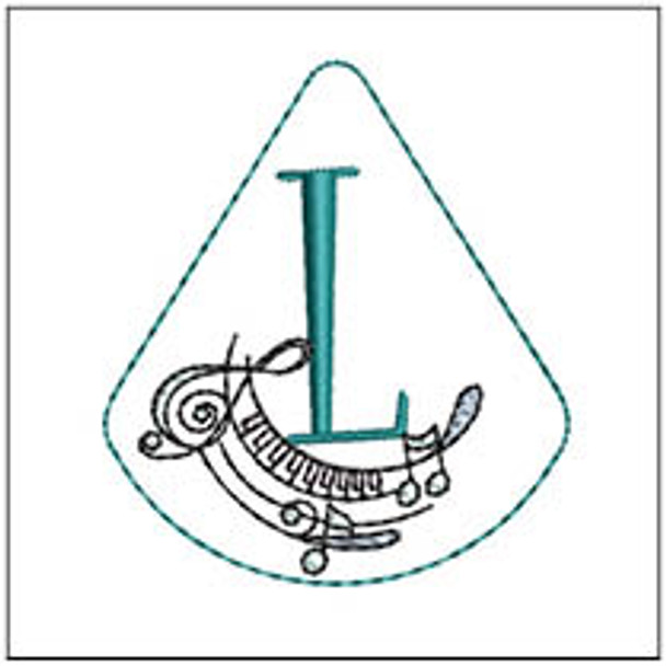 Musical Pic ABCs Charm - L - Fits a 4x4" Hoop, Machine Embroidery Pattern,