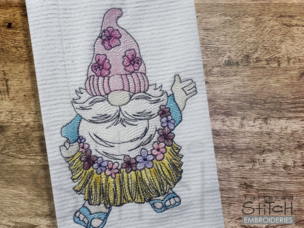 Hula Gnome - Embroidery Designs
