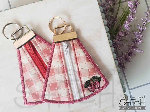 Cherry Coin Purse- Fits a 4x4" Hoop, Machine Embroidery Pattern, 