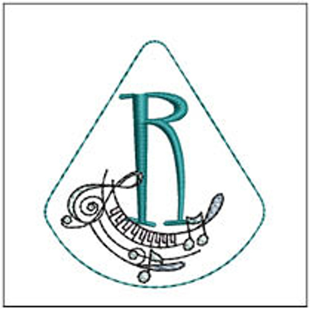 Musical Pic ABCs Charm - R - Fits a 4x4" Hoop, Machine Embroidery Pattern,