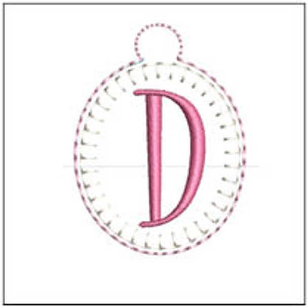 Oval ABCs Charm - D - Fits a 4x4" Hoop, Machine Embroidery Pattern, 