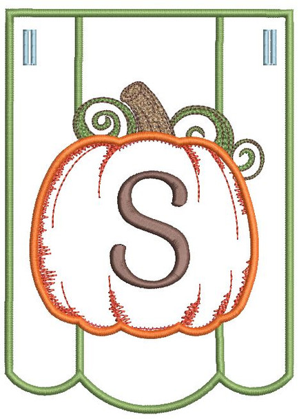 Pumpkin Bunting Alphabet Font - S - Embroidery Designs