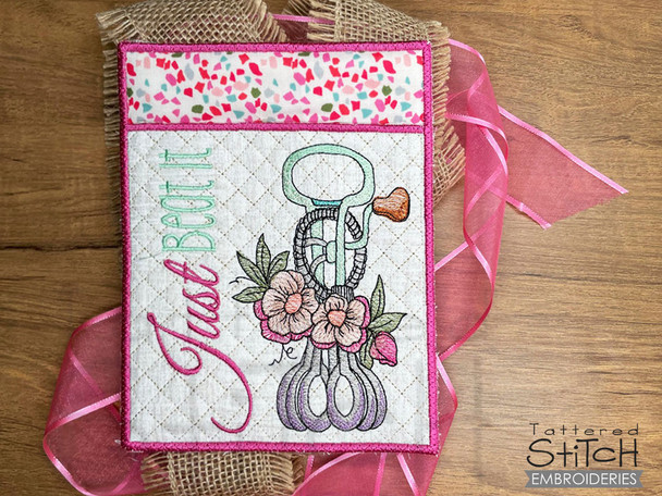 Hand Mixer Pocket Potholder - Embroidery Designs