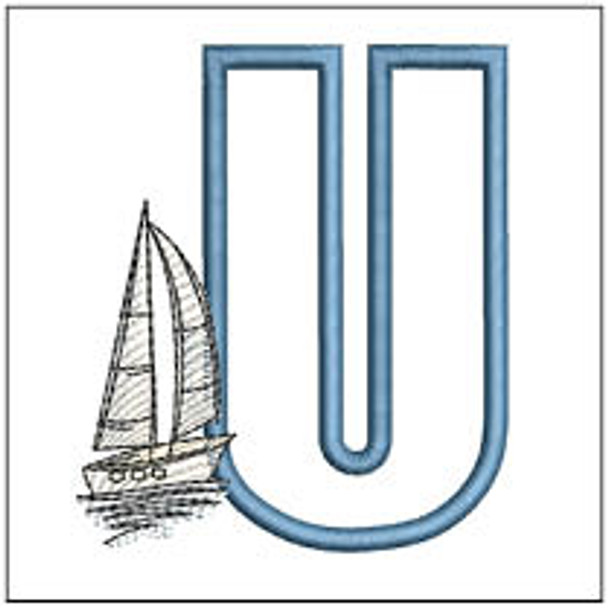 Sail ABCs - U - 4x4" Hoop, Machine Embroidery Pattern