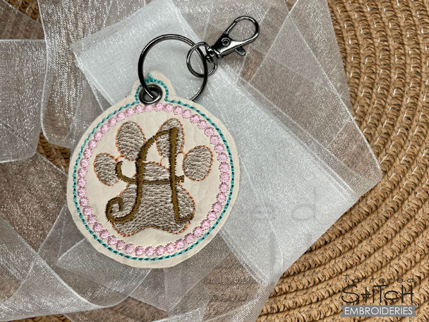 Paw Print ABCs - A - Fits a 4x4" Hoop, Machine Embroidery Pattern,