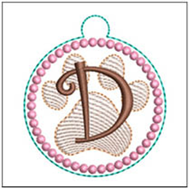 Paw Print ABCs - D- Fits a 4x4" Hoop, Machine Embroidery Pattern,