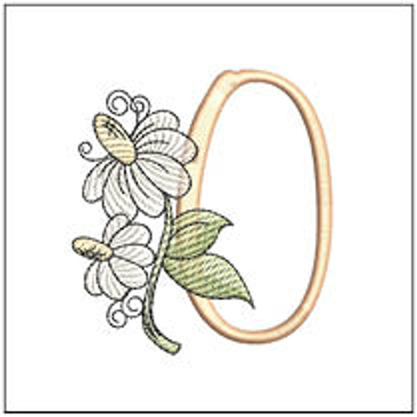 Black-eyed Susans ABCs - O - Fits a 4x4" Hoop, Machine Embroidery Pattern,