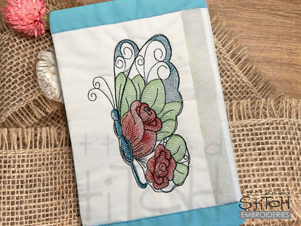 Rose Wing Butterfly Fridge Handle Wrap-Embroidery Designs & Patterns