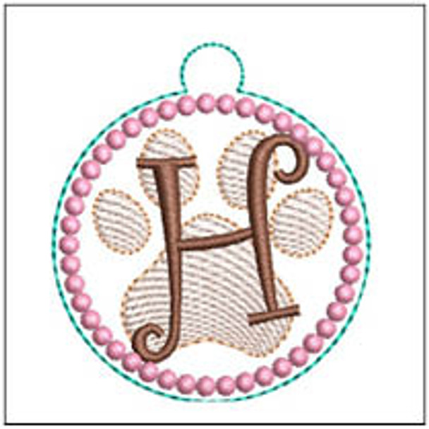 Paw Print ABCs - H- Fits a 4x4" Hoop, Machine Embroidery Pattern,