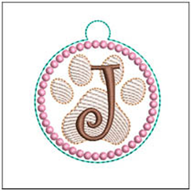 Paw Print ABCs - J- Fits a 4x4" Hoop, Machine Embroidery Pattern,