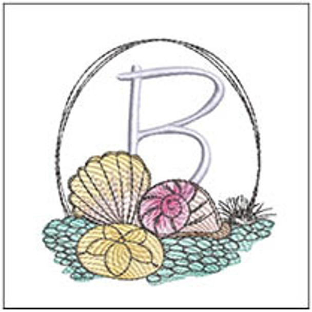 Shells ABCs - B- Fits a 4x4" Hoop, Machine Embroidery Pattern,