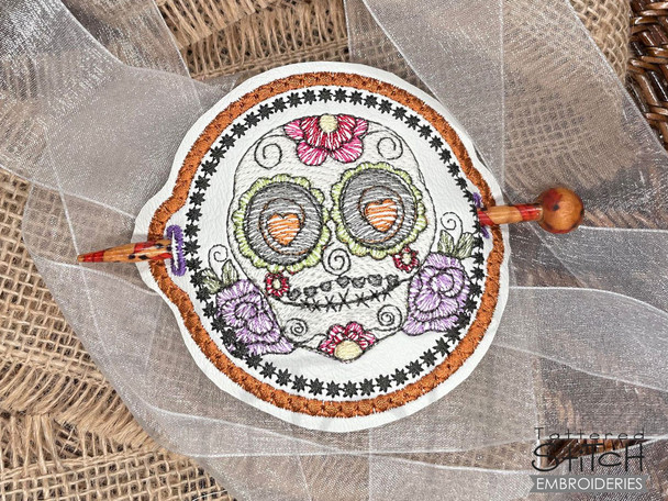 Sugar Skull Hair Bun Bling - Embroidery Designs