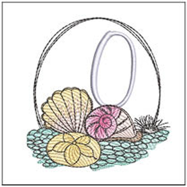 Shells ABCs -O- Fits a 4x4" Hoop, Machine Embroidery Pattern,