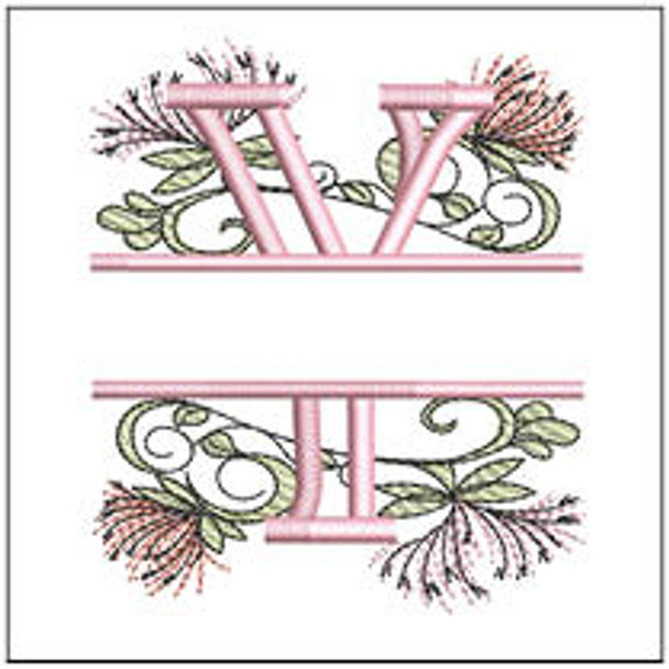 Floral Split Monogram ABCS - Y  Fits a 4x4" Hoop, Machine Embroidery Pattern,
