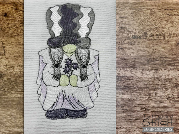 Frankenstein's Bride Gnome - Embroidery Designs & Patterns