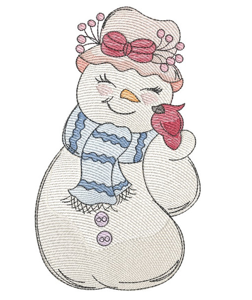 Cardinal Snowman - Embroidery Designs & Patterns