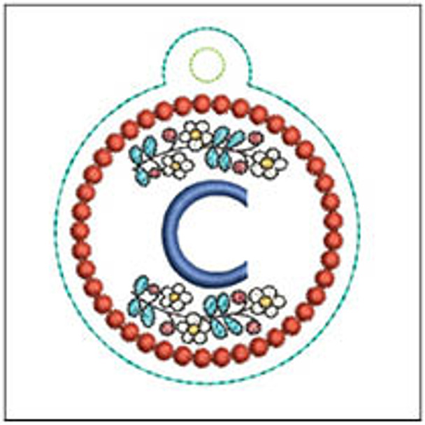 Dutch Ornament ABCs -C- Fits a 4x4" Hoop, Machine Embroidery Pattern,