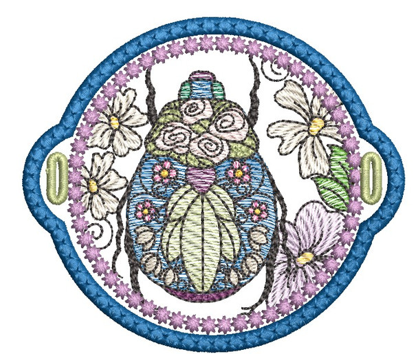 Scarab Beetle Hair Bun Bling - Embroidery Designs