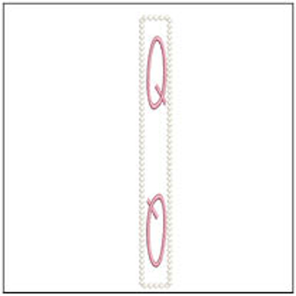 Wrist Lanyard ABCs - Q- Fits a 6x10" Hoop - Machine Embroidery Designs