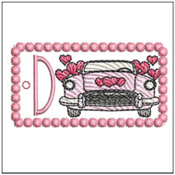 Fantastic Plastic Key Chain - ABCs - D - Fits a 4x4" Hoop, Machine Embroidery Pattern,