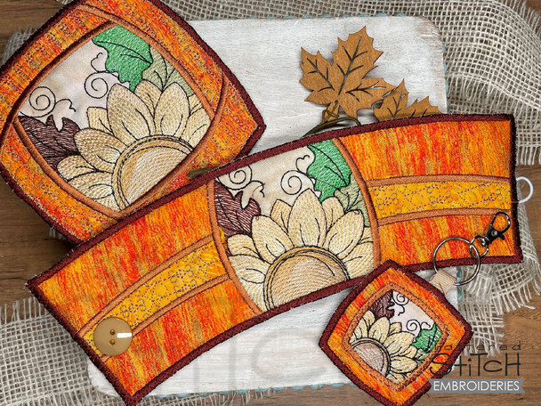 Sunflower Scrappy Coaster & Cup Cozy Bundle - Embroidery Designs