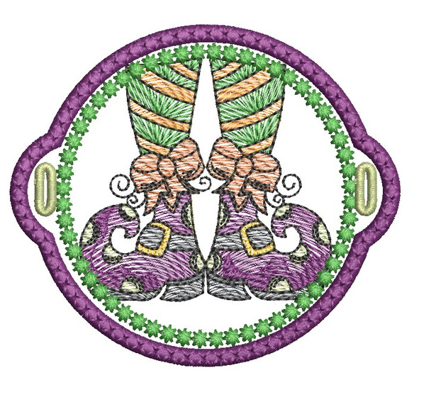 Witches Boots Hair Bun Bling - Embroidery Designs