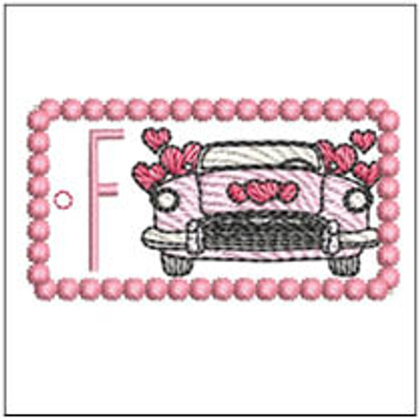 Fantastic Plastic Key Chain - ABCs - F - Fits a 4x4" Hoop, Machine Embroidery Pattern,