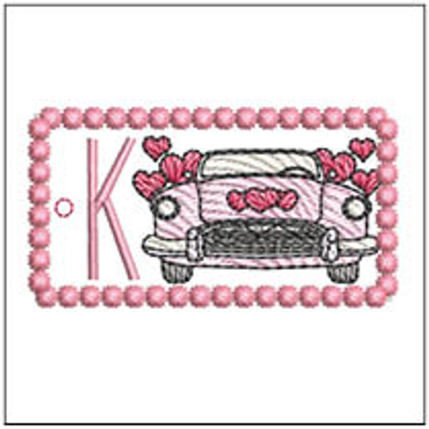 Fantastic Plastic Key Chain - ABCs - K - Fits a 4x4" Hoop, Machine Embroidery Pattern,