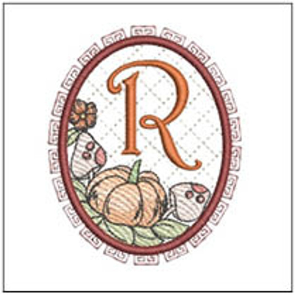 Pumpkin ABCs -R  Fits a 4x4" Hoop, Machine Embroidery Pattern,