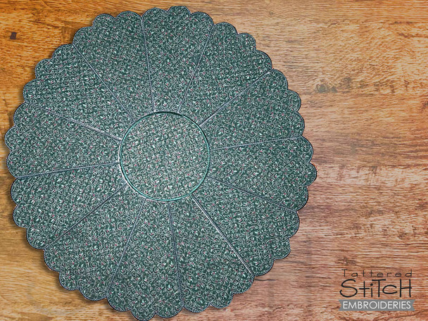 Merry Christmas (Blank) Circular Placemat - Fits a 8x12" Hoop - Embroidery Designs & Patterns