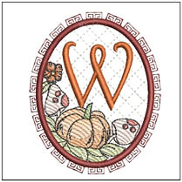 Pumpkin ABCs -W  Fits a 4x4" Hoop, Machine Embroidery Pattern,