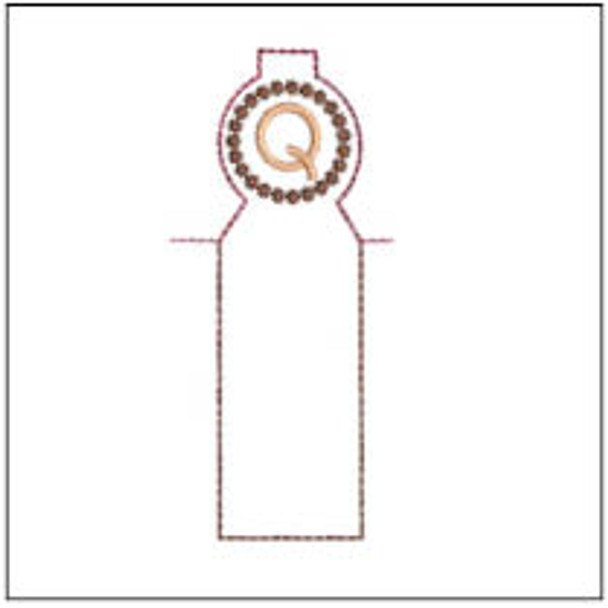 Lip Balm Holder ABCs - Q - Fits a 4x4" Hoop, Machine Embroidery Pattern,