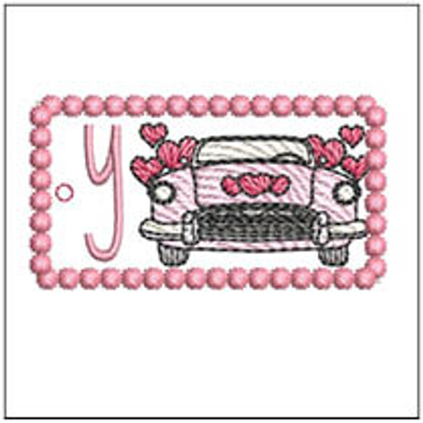 Fantastic Plastic Key Chain - ABCs -Y- Fits a 4x4" Hoop, Machine Embroidery Pattern,