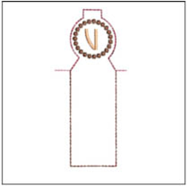 Lip Balm Holder ABCs - V- Fits a 4x4" Hoop, Machine Embroidery Pattern,