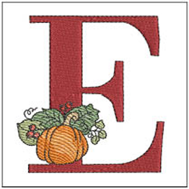 Vine Pumpkin - ABCs -E - Fits a 4x4" Hoop, Machine Embroidery Pattern,