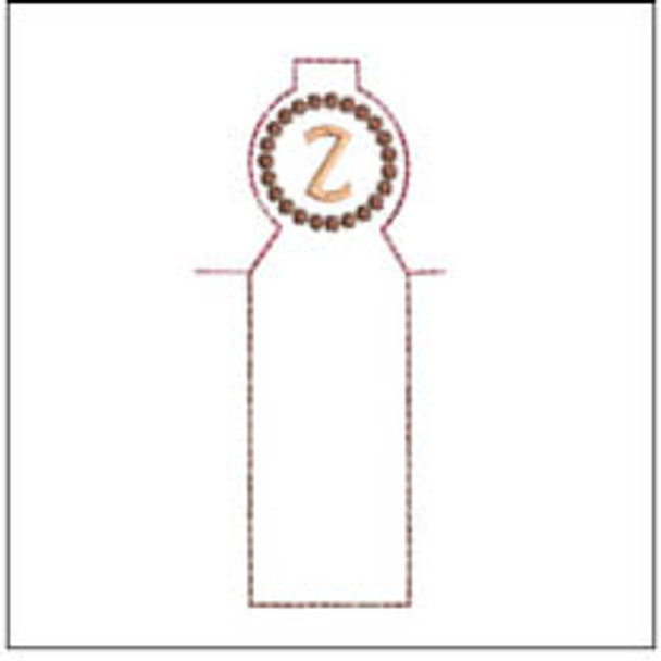 Lip Balm Holder ABCs -Z- Fits a 4x4" Hoop, Machine Embroidery Pattern,