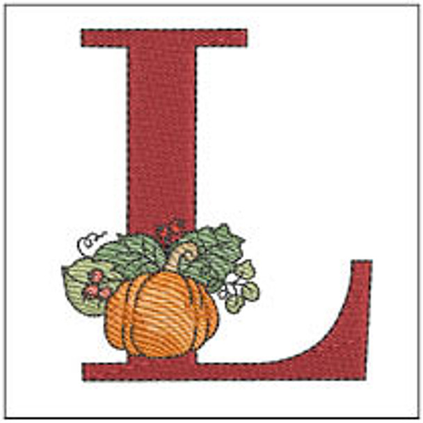 Vine Pumpkin - ABCs - L - Fits a 4x4" Hoop, Machine Embroidery Pattern,