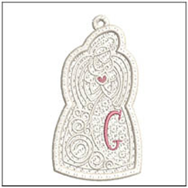 Angel ABCs Free-Standing Lace - G - Fits a 4x4" Hoop, Machine Embroidery Pattern,