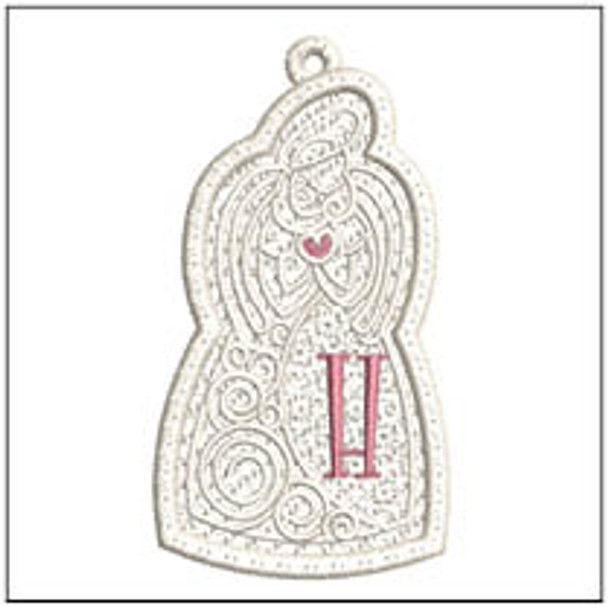 Angel ABCs Free-Standing Lace - H - Fits a 4x4" Hoop, Machine Embroidery Pattern,