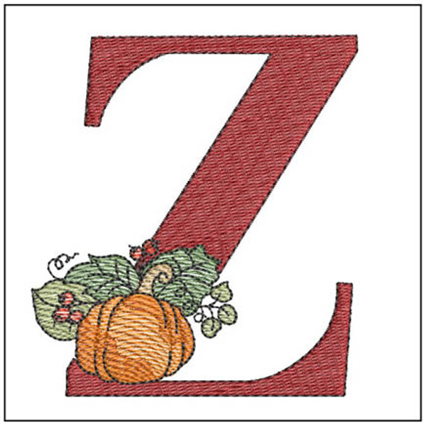 Vine Pumpkin - ABCs - Z - Fits a 4x4" Hoop, Machine Embroidery Pattern,