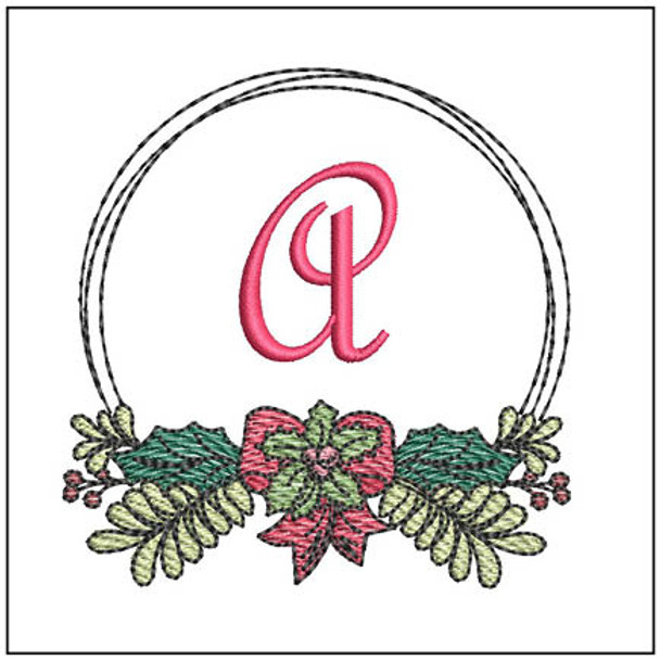 Evergreen Swag ABCs - A - Fits a 4x4" Hoop, Machine Embroidery Pattern,