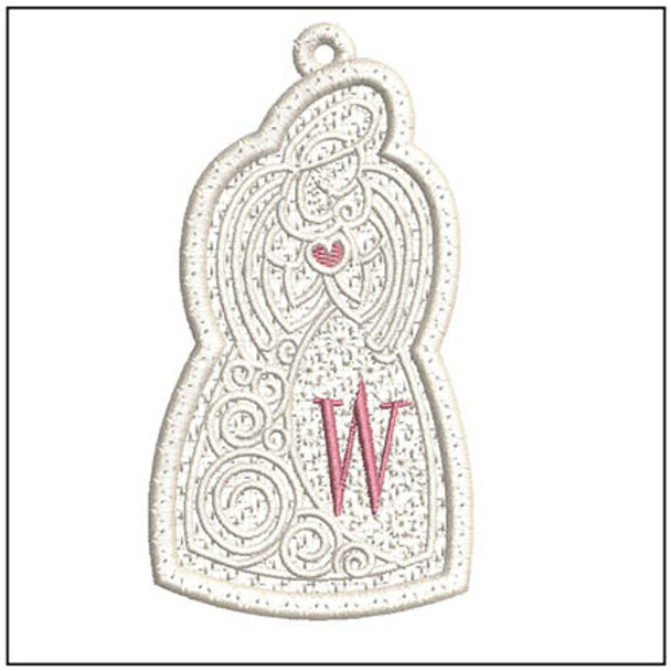 Angel ABCs Free-Standing Lace - W - Fits a 4x4" Hoop, Machine Embroidery Pattern,